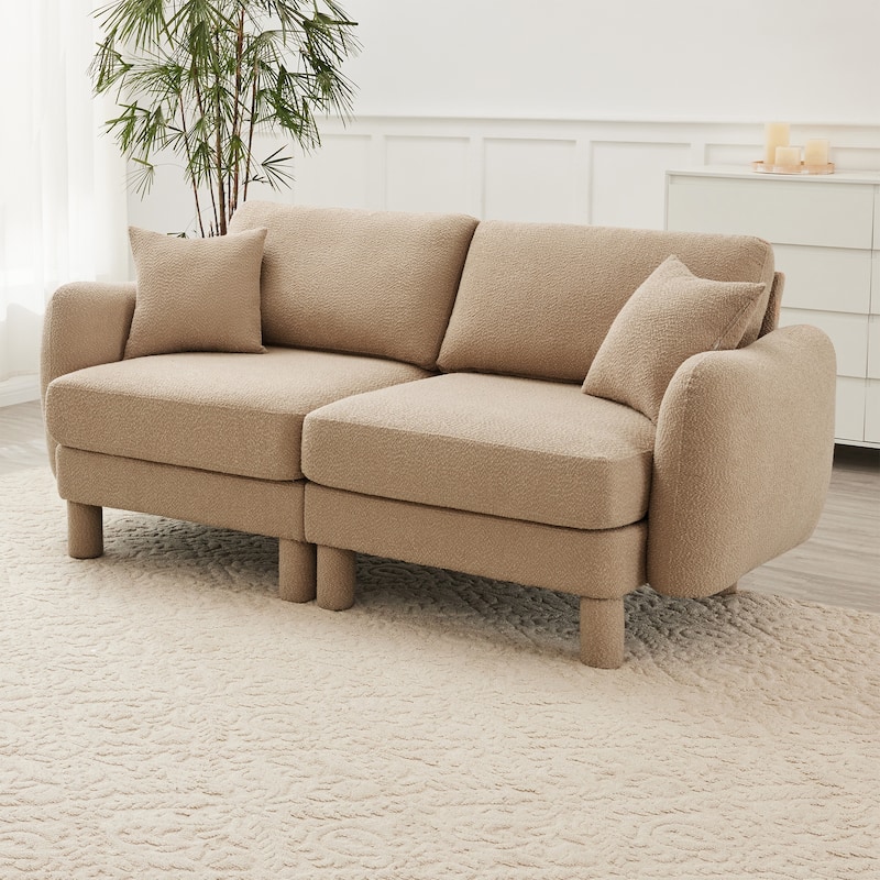 Loveseat Sofa, 78" 2-Seater Upholstered Couch Modern Sectional Couches with Shell-shaped Armrests for Living Room