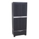 preview thumbnail 1 of 13, Sunnydaze 3-Shelf Plastic Lockable Storage Cabinet - 57.5" Charcoal