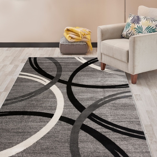 Contemporary Abstract Circles Design Area Rug. Opens flyout.