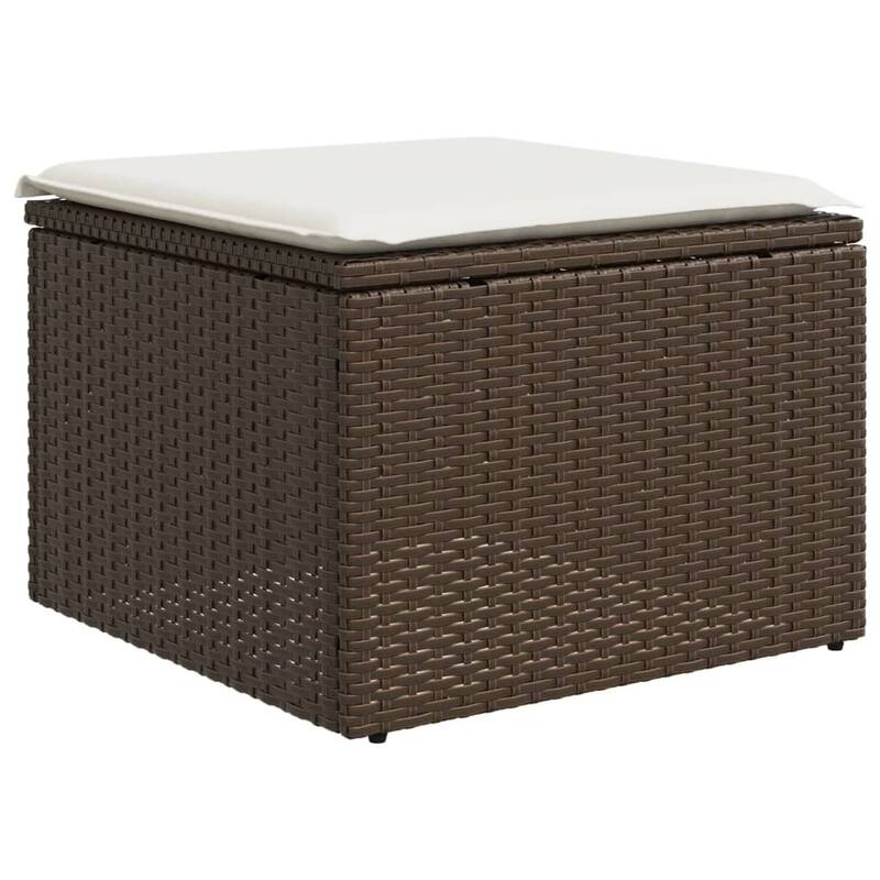 vidaXL Patio Sofa Set with Cushions Outdoor Conversation Furniture Poly Rattan - 21.7 x 21.7 x 14.6