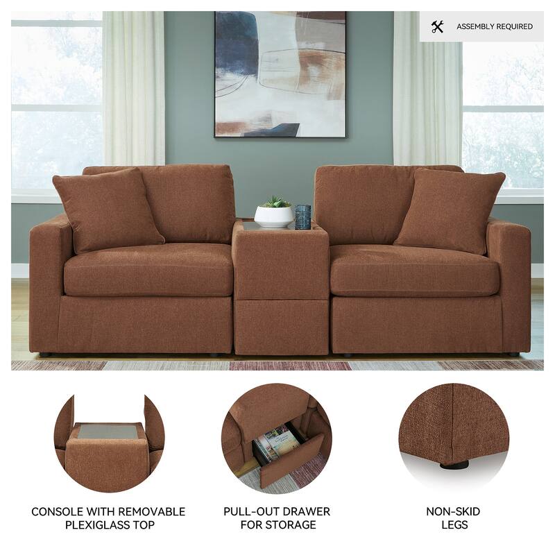 Signature Design by Ashley Modmax 3-Piece Sectional with Storage Console - 93" W x 37" D x 36" H
