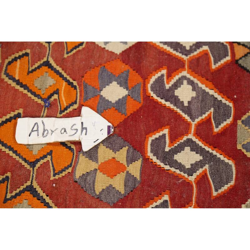 Vegetable Dye Kilim Qashqai Persian Antique Wool Carpet - 5'1"x 8'8"