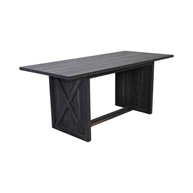 Farmhouse Large Dining Table for 6-8 People, Rectangular Wood Dining Table, Rustic Kitchen Dinner Table with X Solid Legs - Antique Gray