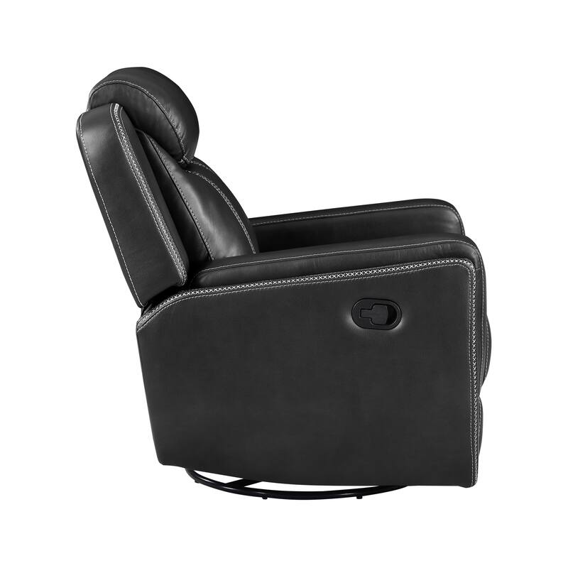 Manuel Breathable Faux Leather Swivel Glider Reclining Chair