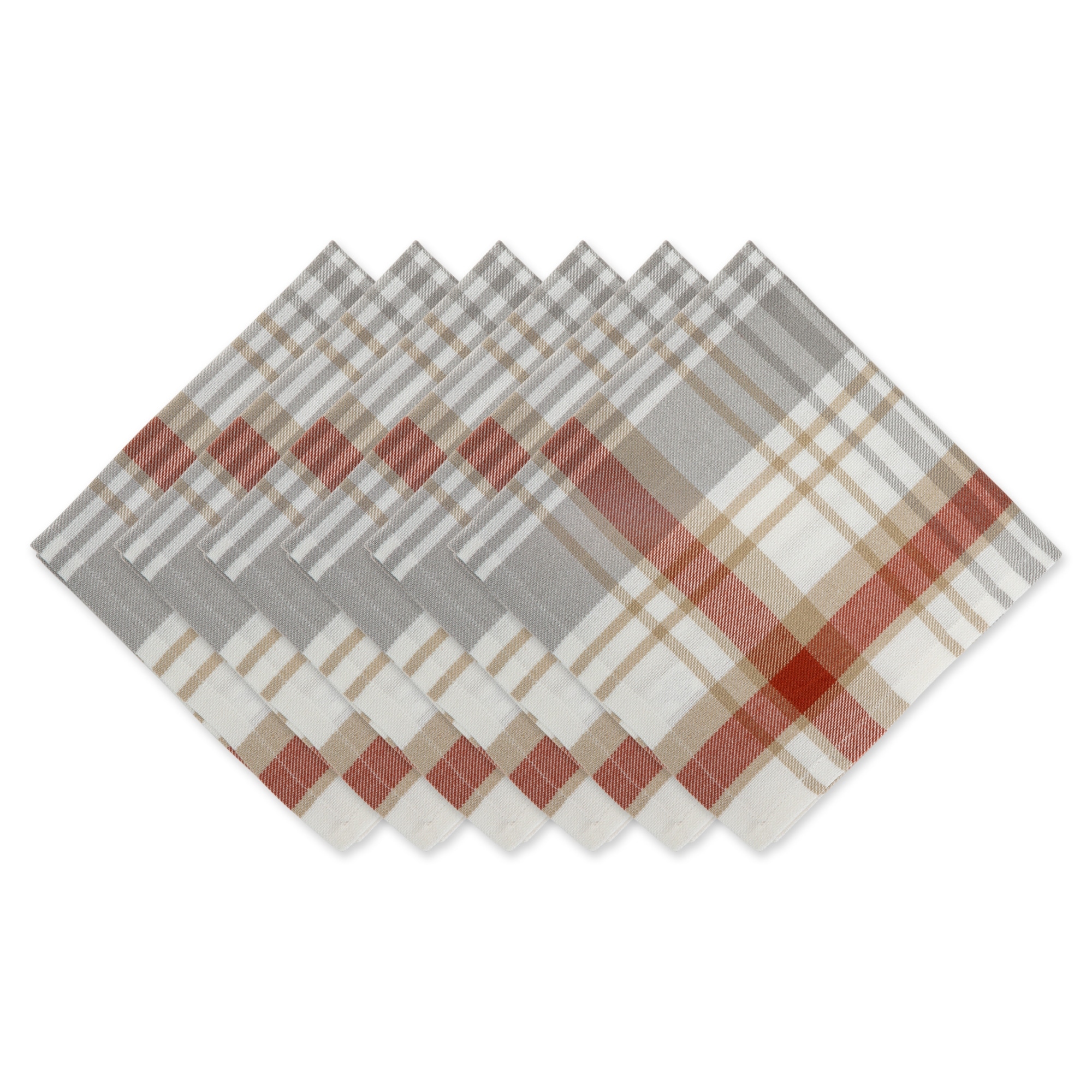 DII Cozy Picnic, Plaid Napkin Set, 6 Piece