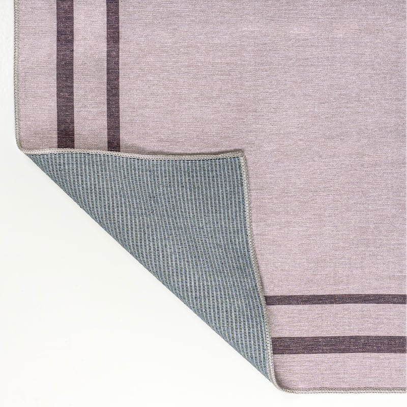 JONATHAN Y Ainsley Classic 2-Stripe Border Washable Area Rug