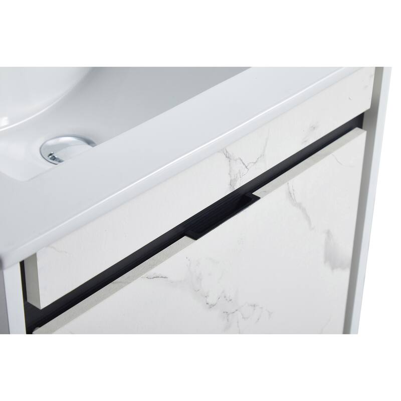 Fine Fixtures - Wall Mount Bathroom Vanity And Sink, Knob Free Design - Alpine Collection -