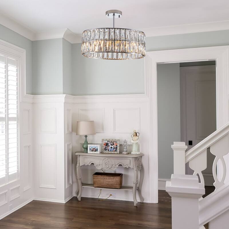Modern Luxury Crystal Chandelier - Chrome
