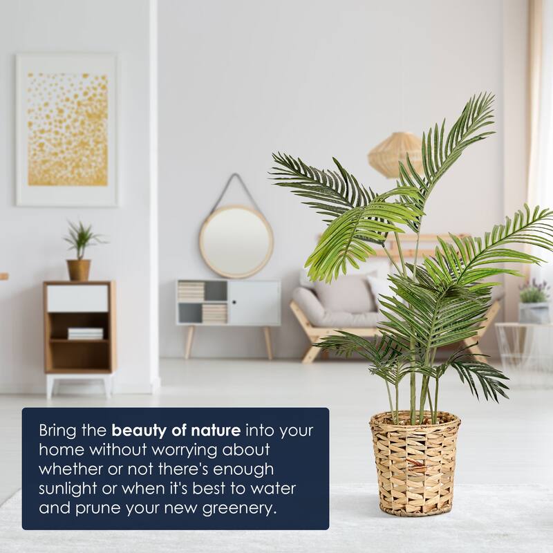 American Art Decor Artificial Faux Tree in White Tapered Ceramic Pot