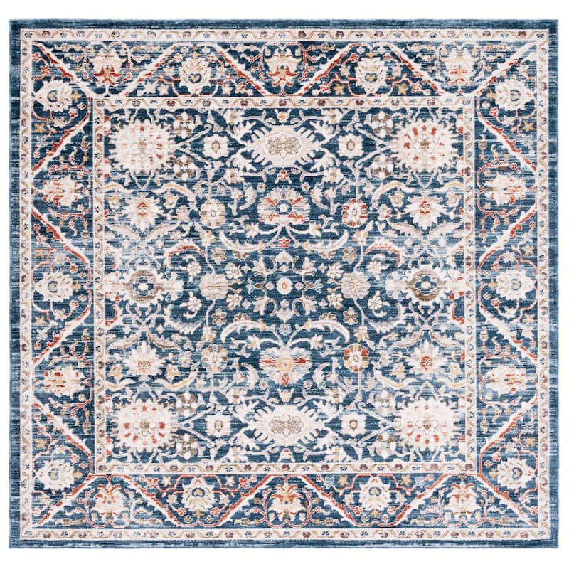 SAFAVIEH Olympia Niculina Abstract Rug - 6' Square - Navy/Ivory