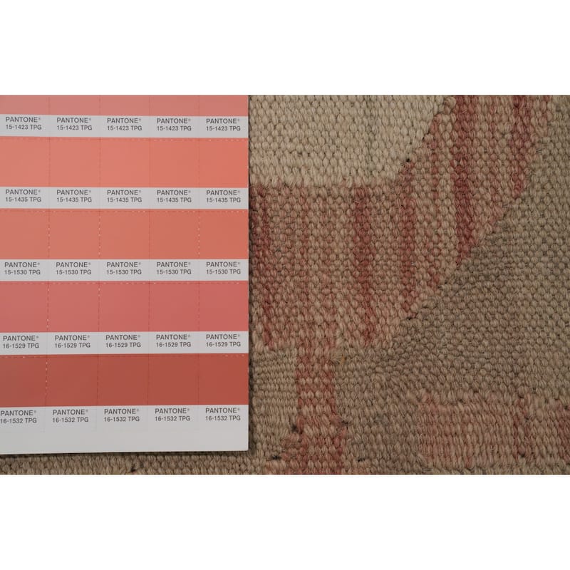 Hand Woven Oriental 100% Wool Carpet Southwestern Tribal Green Kilim Area Rug - 9' 9'' X 6' 9''