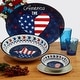 preview thumbnail 4 of 3, Certified International Stars & Stripes 9" Melamine Salad/Dessert Plates, Set of 6 - 9" Dia