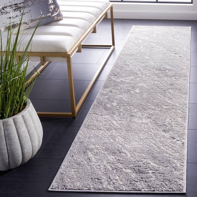 SAFAVIEH Vogue Hettie Modern Abstract Rug - 2' x 8' Runner - Grey/Light Grey
