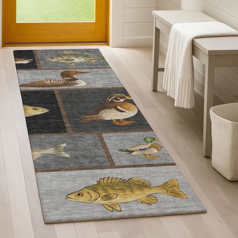 Machine Washable Indoor/ Outdoor Cabin Lodge Chantille Rug