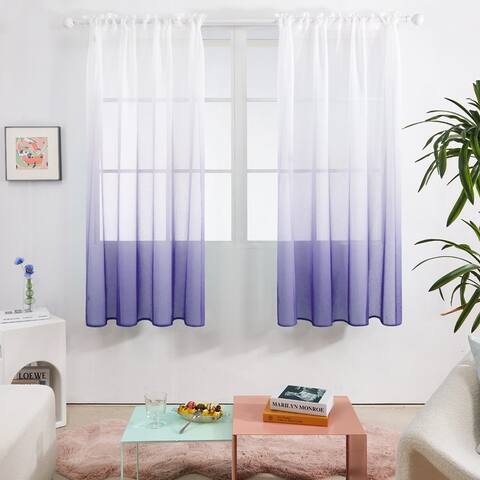 Deconovo Ombre Sheer Curtain Panel Pair(2 Panel)
