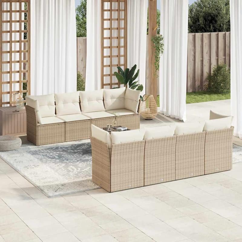 vidaXL Garden Sofa Set Beige - 21.7 x 21.7 x 14.6