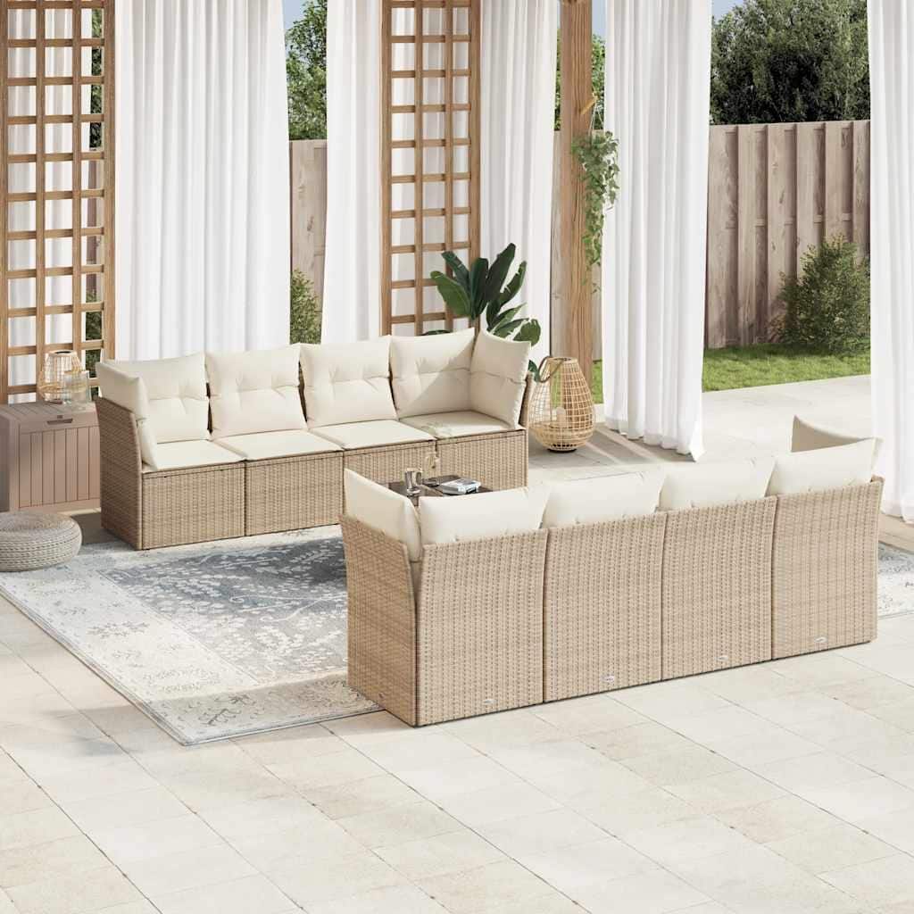 vidaXL Garden Sofa Set Beige - 21.7 x 21.7 x 14.6