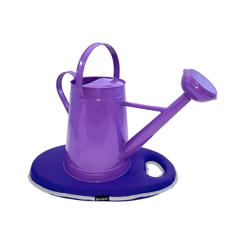 2.1 Gallon Traditional Metal Watering Can with 20"L x 12.25"W Memory Foam Kneeling Cushion