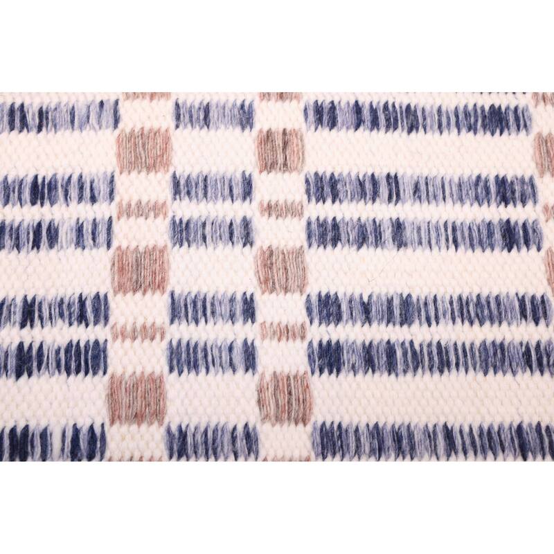 ECARPETGALLERY Flat-Weave Nevada Navy Wool Kilim - 5'2 x 7'7