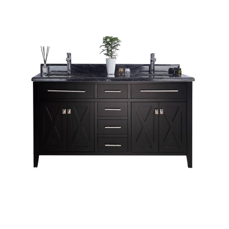 Miseno MV-60-313YG319 Wimbledon 60" Free Standing Double Basin Vanity - Espresso / Black Wood