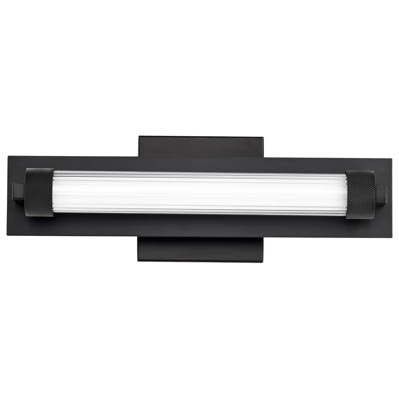 Larissa 14 Inch LED Vanity 3000K CCT Black Finish Opaque Glass