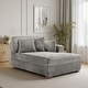 preview thumbnail 95 of 150, 42" W Plush Corduroy Upholstered Chaise Lounge Sleeper for Living