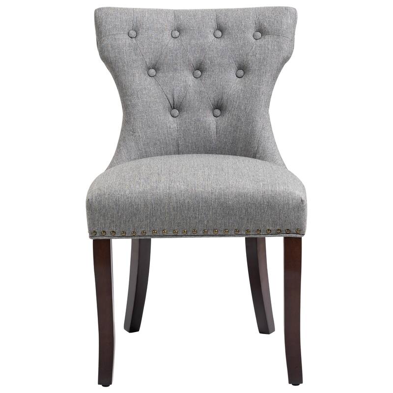 Fabric Wingback Dining Chairs Comfy Armless Accent Chairs Set of 2