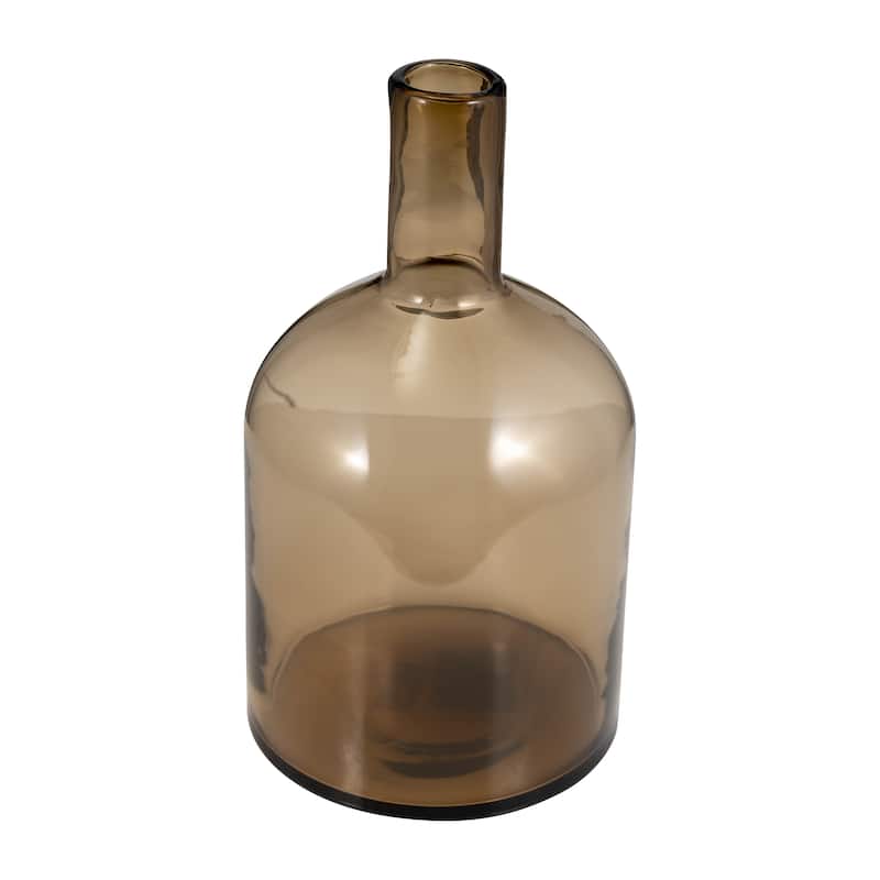 Sagebrook Home Decorative Glass Vase with Modern Bottle Design