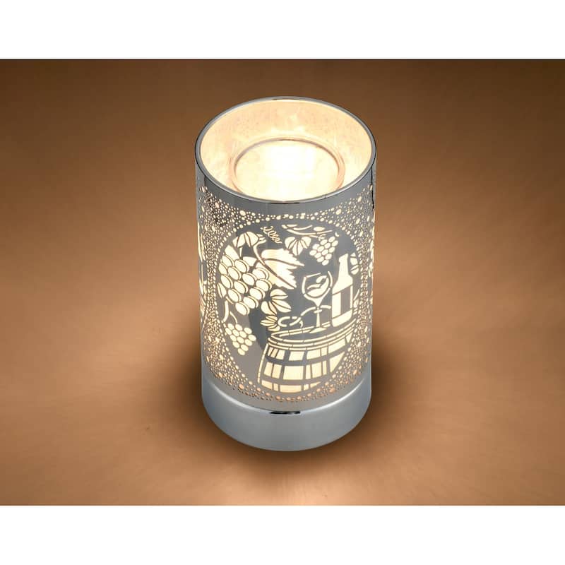 7" Touch lamp/Oil burner/Wax warmer-Silver Wine Time - 3.75*3.75*7