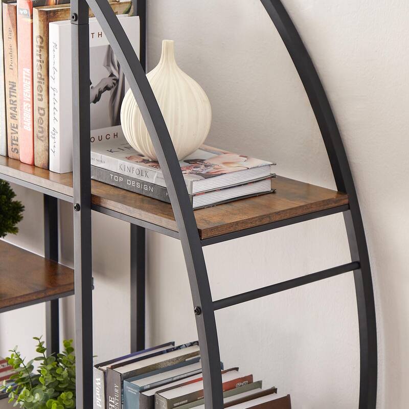 Round 5-Tier Metal Bookshelf/Storage Rack/Display Stand