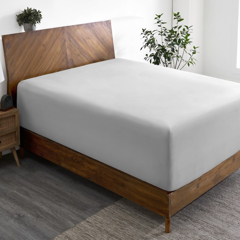 Bare Home Ultra-Soft Microfiber 22 Inch Extra Deep Pocket Fitted Sheet - Full XL - Cloud Grey