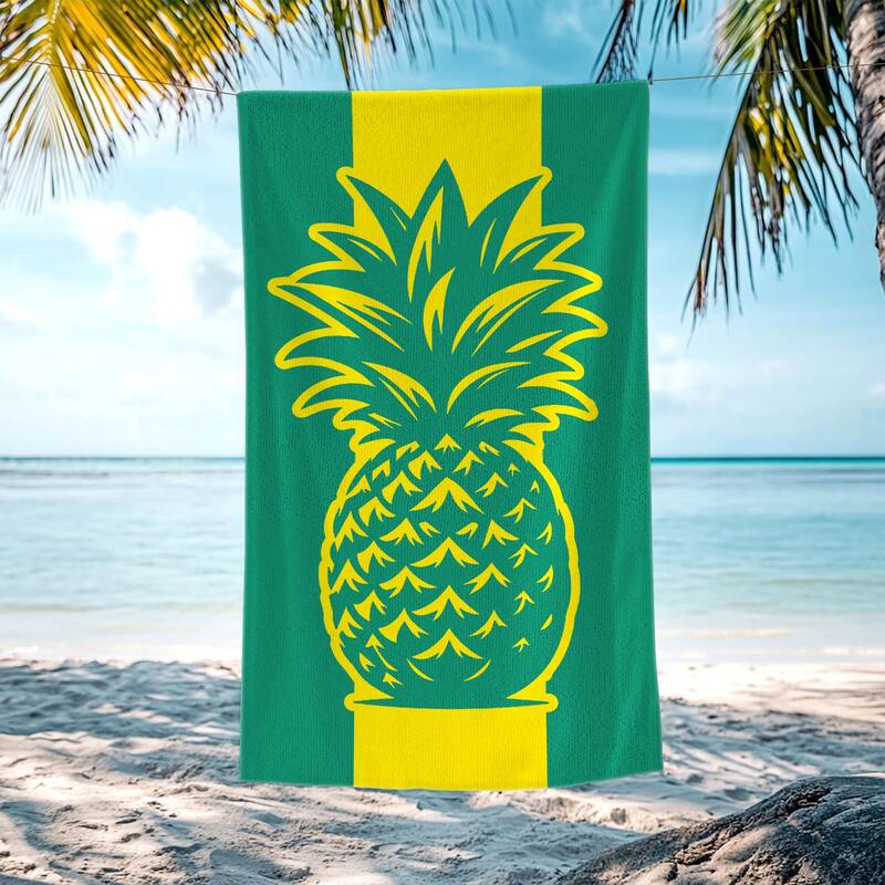 Large Turtle Shark Seahorse Beach Towel Pool Swimming Towels 30" X 60", 35"x70" - Pineapple - 30"x60"