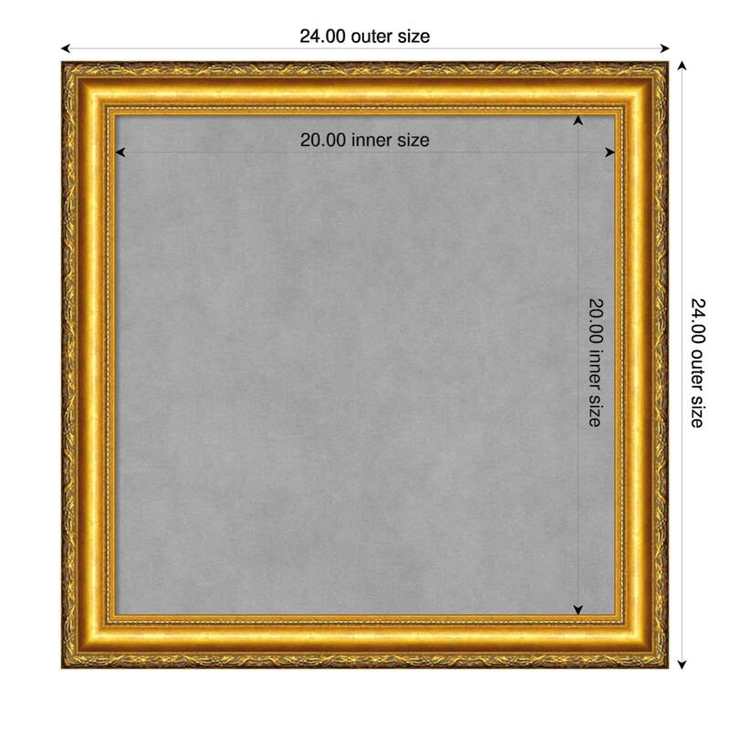 Amanti Art Colonial Embossed Gold Framed Magnetic Board - Board Size 20x20