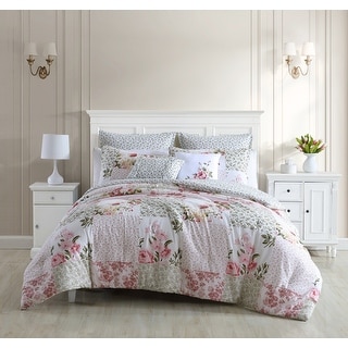 Laura Ashley Ailyn Cotton Pink Comforter Bonus Set - On Sale - Bed Bath ...