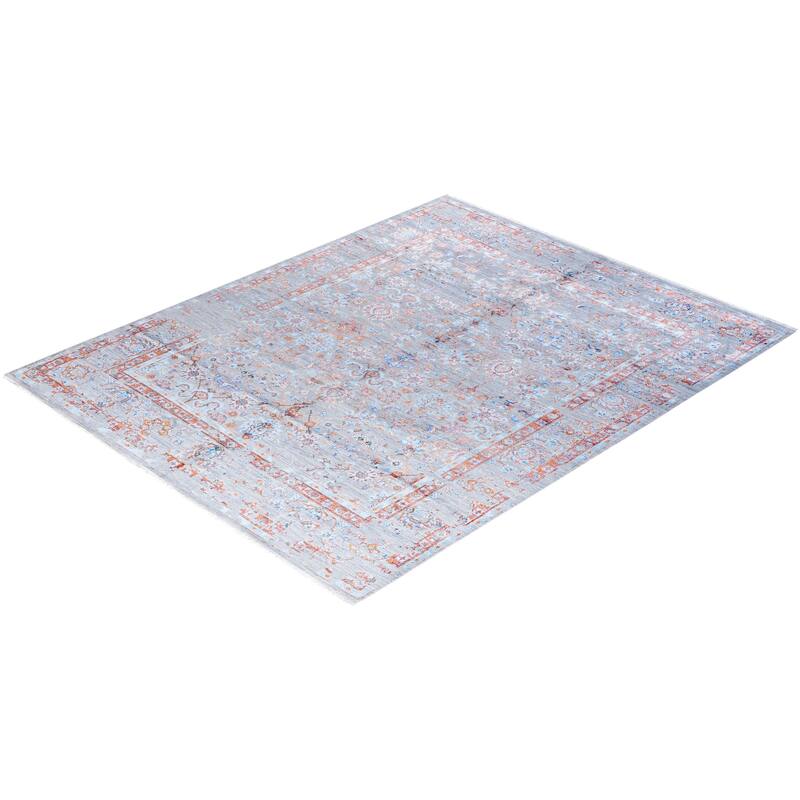 Ikat One-of-a-Kind Hand-Knotted Area Rug - Gray, 8' 2" x 10' 0" - 8' 2" x 10' 0"