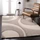 SAFAVIEH Florida Shag Jayati Abstract 1.2-inch Thick Rug - 3'3" x 5'3" - Grey/Ivory