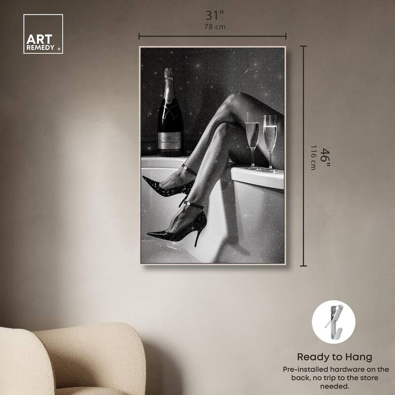 Champagne Bath Glamour Canvas by Art Remedy