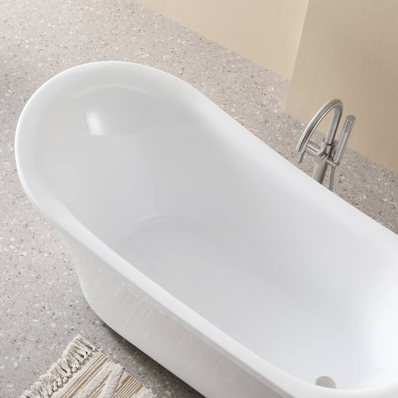 Ove Decors Rachel Freestanding 70 in Bathtub with Athena Faucet