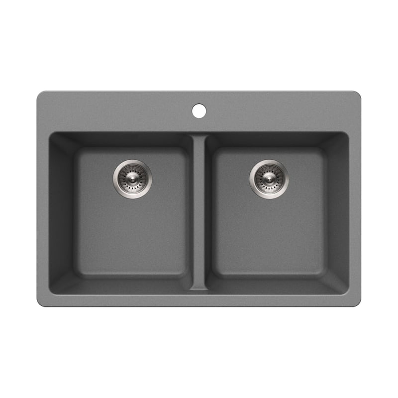 Houzer M-300 Quartztone 33" Drop In Double Basin Granite Composite - Slate