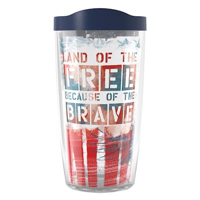 Tervis Home of the Free Because of the Brave Eagle Made in USA Double Walled Insulated Travel Tumbler, Classic