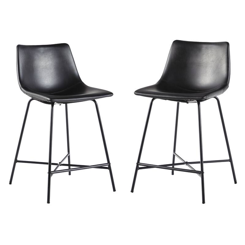 Middlebrook Designs Modern Faux Leather Counter Stool (Set of 2)