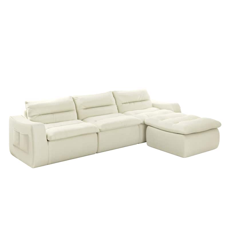 Ultra Comfy Lazy Beanbag Sofa, Modular L-Shape Compact Combined Seat