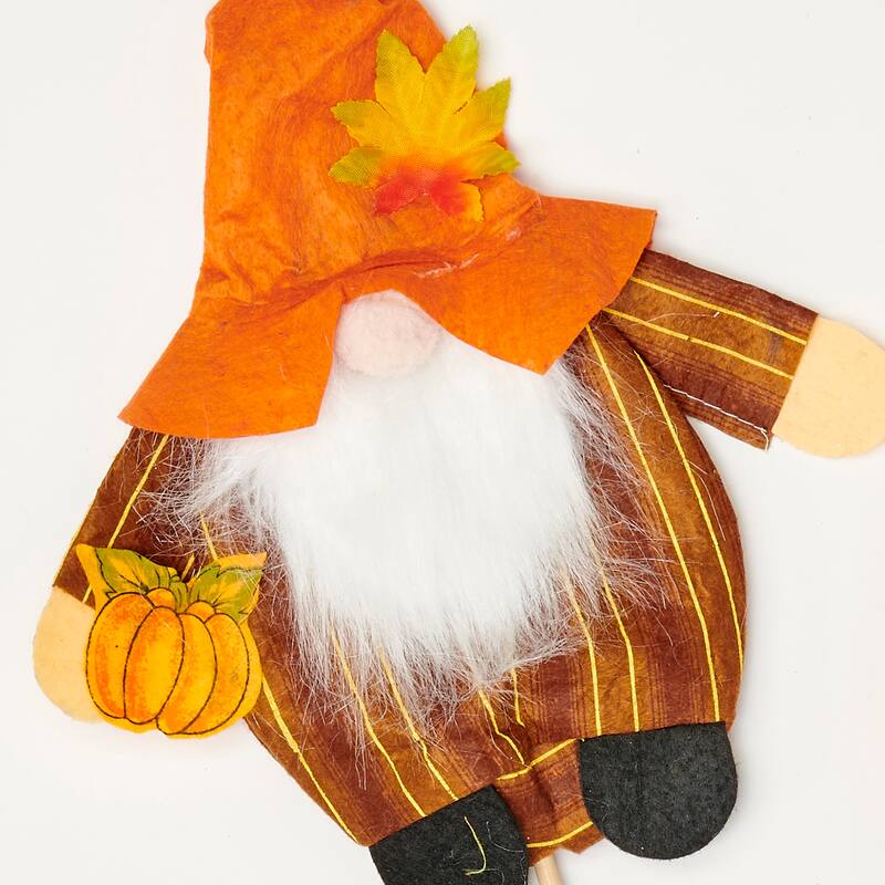 10" Fall Gnome on 14" Stick, Set of 4 - 12"
