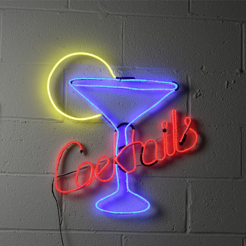 National Tree Company 23 in. LED Light Strip Cocktails Sign - 23 in