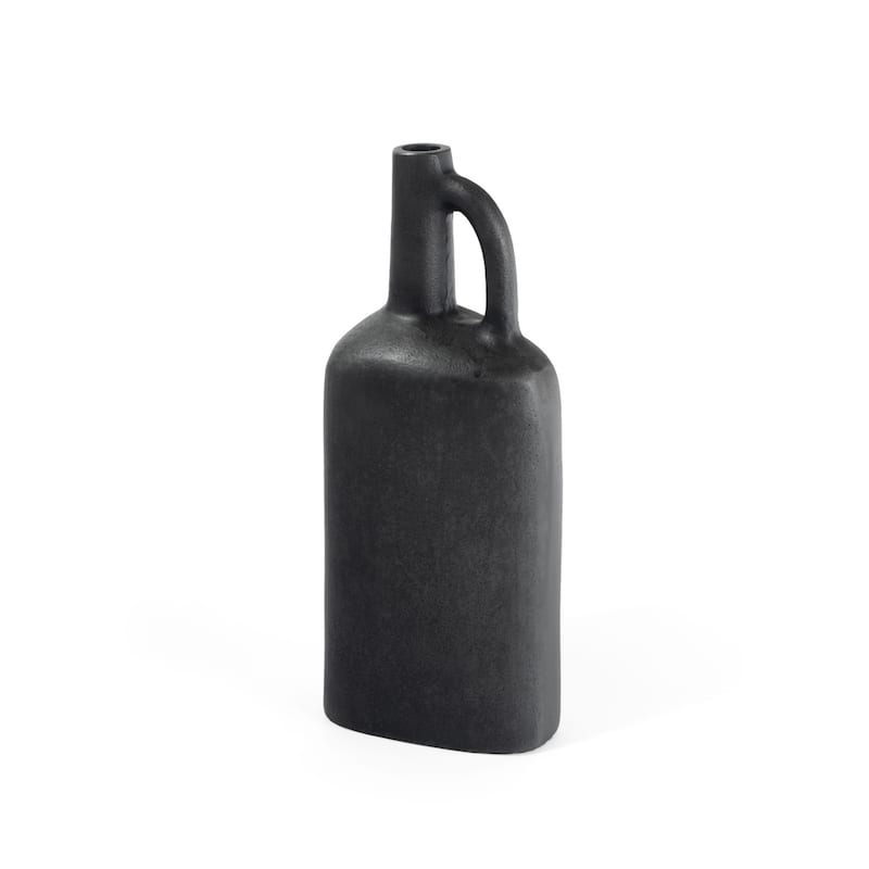 Distressed Aluminum Jug Vase for Table Mantel or Shelf Decor