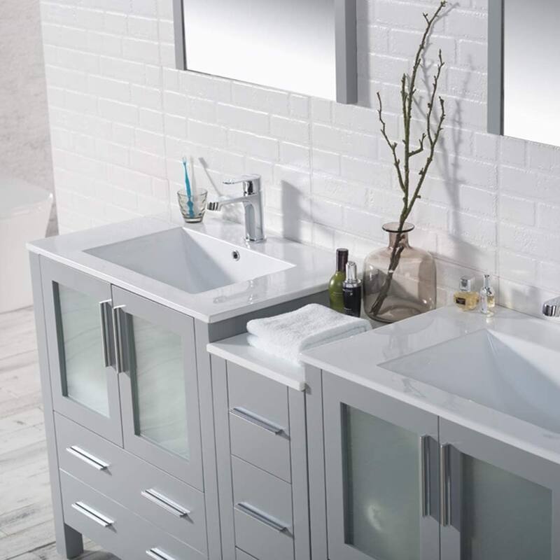 Blossom Sydney 72" Solid Wood Double Sink Bathroom Vanity with Cabinet