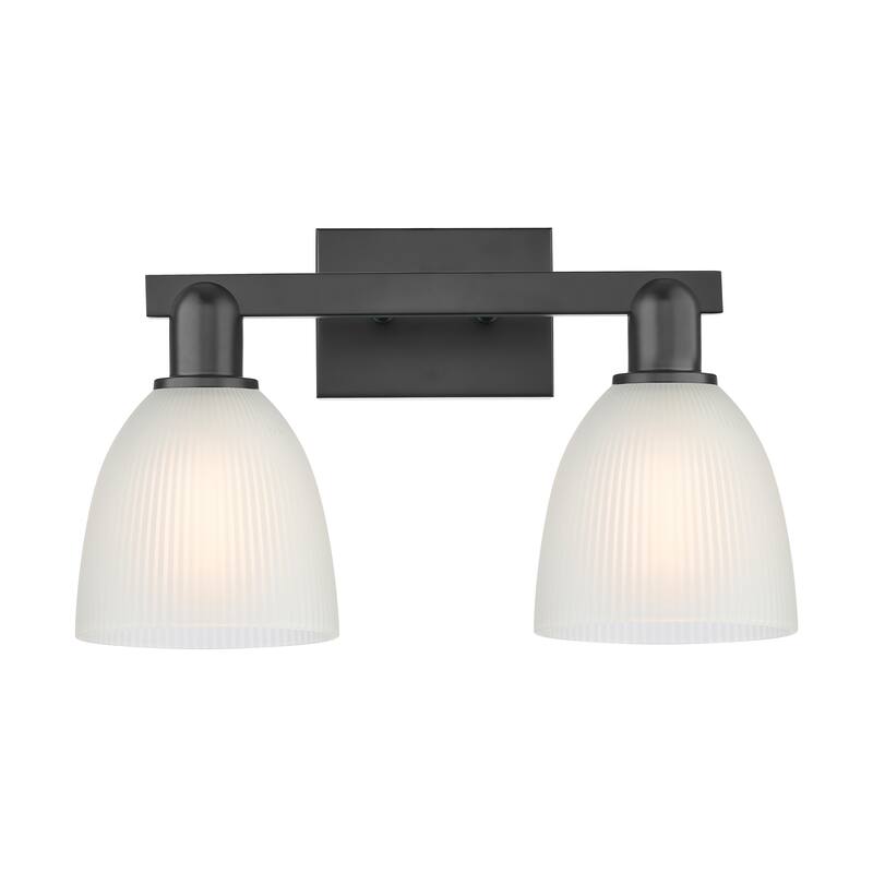 Innovations Lighting Endless Possibilities Arcadia - Castile - 2 Light 17" Bath Vanity Light - Matte Black/White
