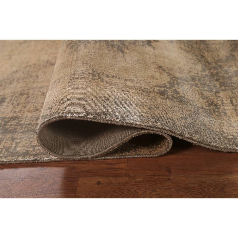 Yellow Abstract Modern Area Rug Handmade Wool Carpet - 5'8"x 7'11"