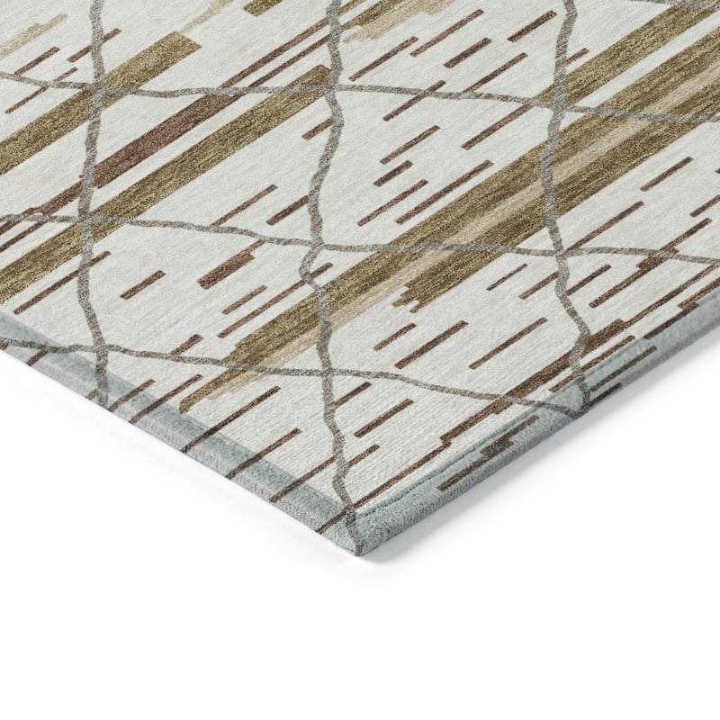 Machine Washable Indoor/ Outdoor Modern Global Chantille Rug