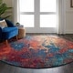 preview thumbnail 22 of 64, Nourison Celestial Abstract Ombre Area Rug 7'10" Round - Blue/Red - Round